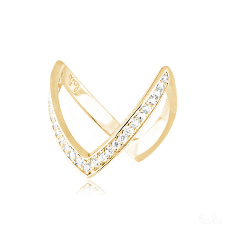 VENDETTA SPARKLING RING GOLD - Lalu Jewellery