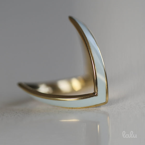 VENDETTA TWO TONE  BLUE RING GOLD - Lalu Jewellery